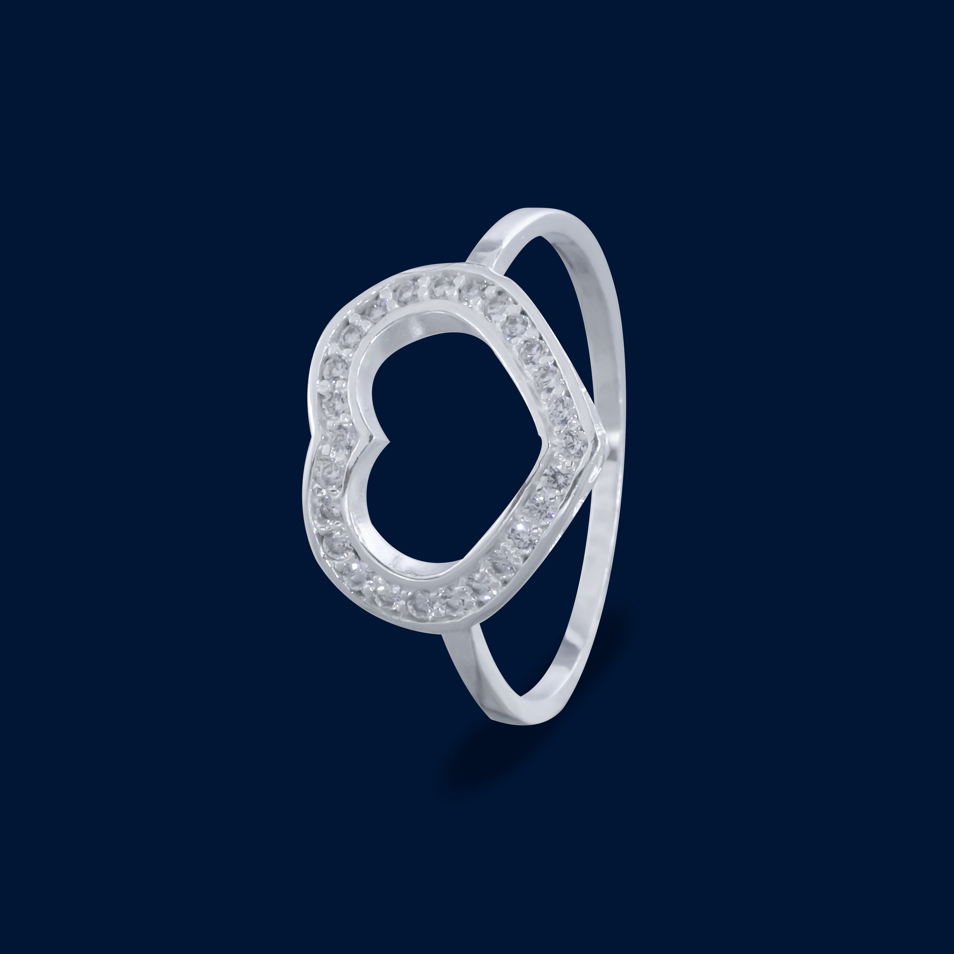 #AD114 - Anillo Corazón Con Zirconia - F1.7