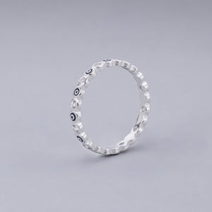 #AD118 - Anillo Churumbela De Ojo Turco Con Zirconia Plata - B08/1.8