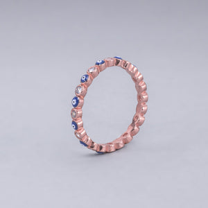 #AD118 - Anillo Churumbela De Ojo Turco Con Zirconia Plata - B08/1.8