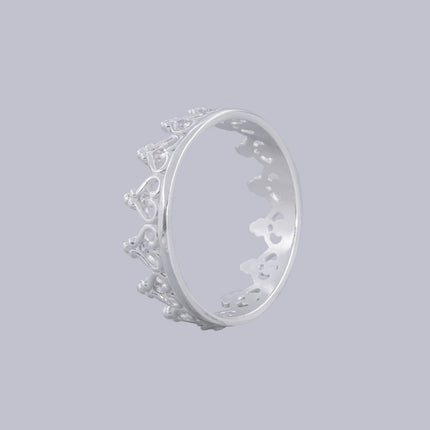 #AD120 - Anillo Corona Con Corazones Piedra Zirconia Plata - A13/2.2