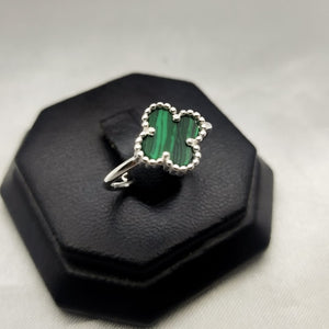 #AD155 - Anillo Ajustable Trébol Tipo Van Cleef Plata - PU2.7