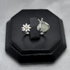 #AD208 - Anillo Ajustable Luciérnaga Con Flor Piedra Zirconia Plata - C14/2.6