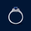 #AD223 - Anillo Solitario Piedra Zirconia Oval Baño De Rodio Plata - C46/3.1