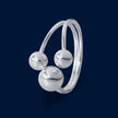 #AD227 - Anillo Ajustable Bolitas Plata - IP3.8