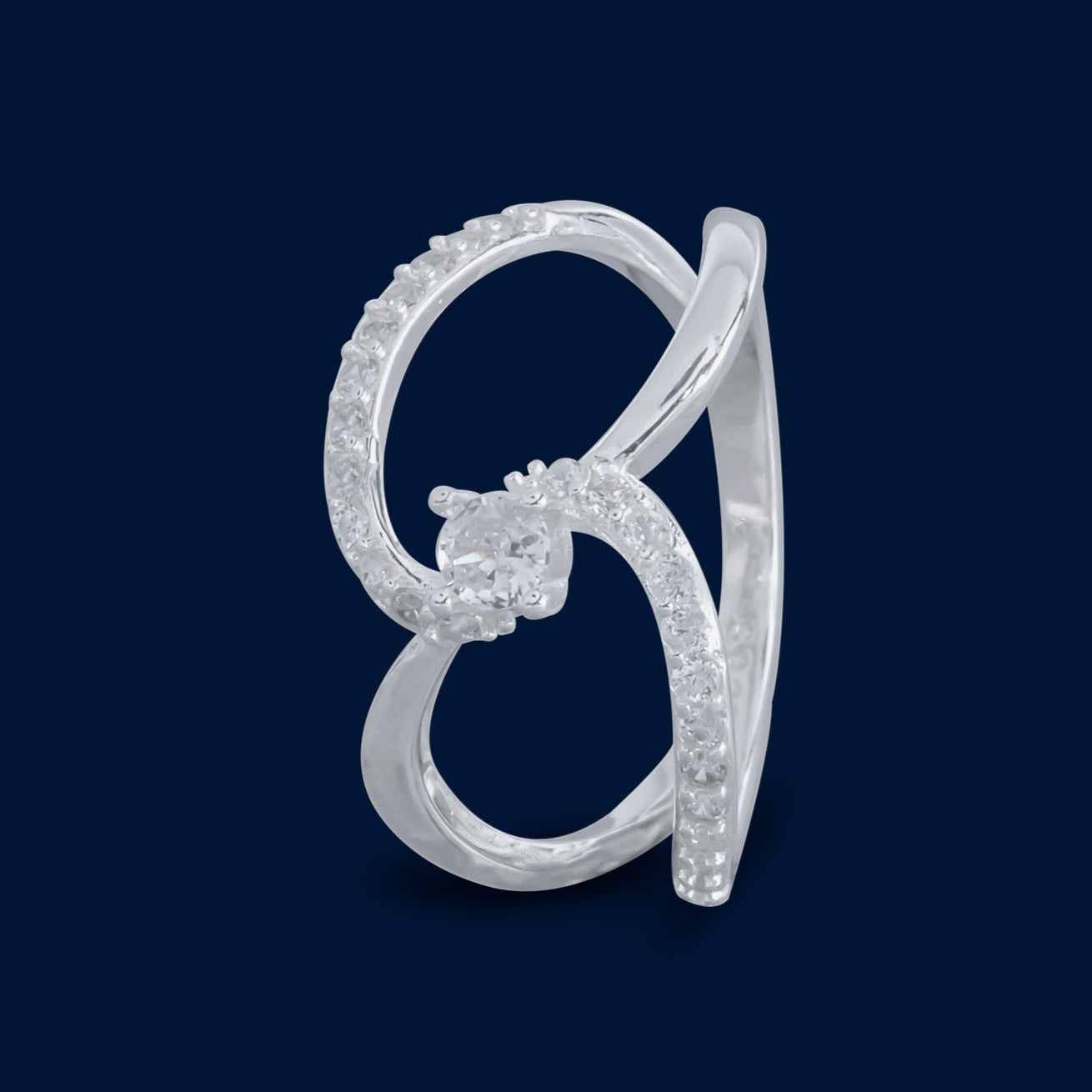 #AD234 - Anillo Con Piedra Zirconia Plata - C25/3.0