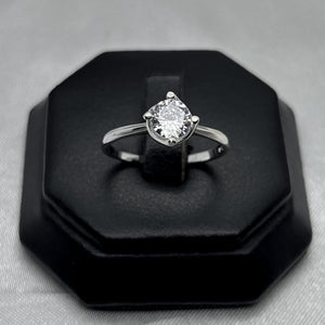 #AD238 - Anillo Solitario Piedra Zirconia Plata - IP2.7