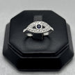 #AD277 - Anillo Ojo Con Piedra Zirconia Plata - F2.0