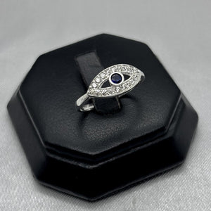 #AD277 - Anillo Ojo Con Piedra Zirconia Plata - F2.0