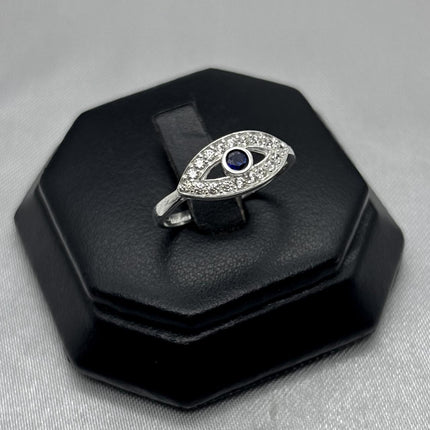 #AD277 - Anillo Ojo Con Piedra Zirconia Plata - A13/2.0