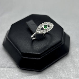 #AD277 - Anillo Ojo Con Piedra Zirconia Plata - F2.0