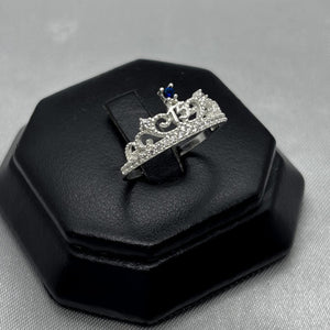 #AD300 - Anillo Corona De 15 años/XV's Con Piedra Zirconia Plata - A13/1.8