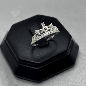 #AD300 - Anillo Corona De 15 años/XV's Con Piedra Zirconia Plata - A13/1.8