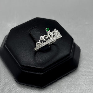 #AD300 - Anillo Corona De 15 años/XV's Con Piedra Zirconia Plata - A13/1.8