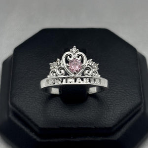 #AD356 - Anillo Graduación Corona Primaria Piedra Zirconia Plata - B18/2.3
