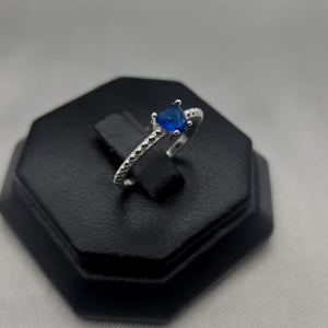 #AD357 - Anillo Corazón Central Piedra Zirconia Plata - PU1.8