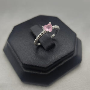 #AD357 - Anillo Corazón Central Piedra Zirconia Plata - PU1.8