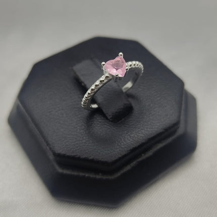 #AD357 - Anillo Corazón Central Piedra Zirconia Plata - C14/1.8