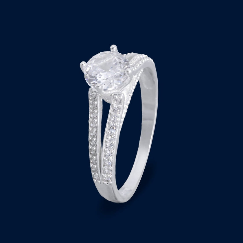 #AD364 - Anillo Solitario Piedra Zirconia Plata - A13/3.0