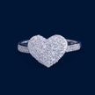 #AD398 - Anillo De Corazón Con Piedra Zirconia De Plata - MI3.0