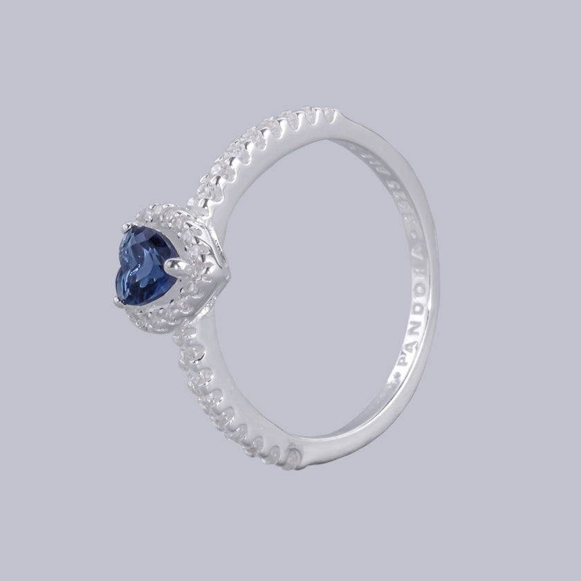 #AD418 - Anillo Solitario Corazón Piedra Zirconia Plata - B12/2.6