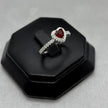 #AD418 - Anillo Solitario Corazón Piedra Zirconia Plata - B12/2.6