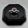 #AD418 - Anillo Solitario Corazón Piedra Zirconia Plata - B12/2.6