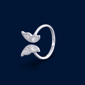 #AD420 - Anillo Ajustable Mariposa Piedra Zirconia Plata - PU2.8