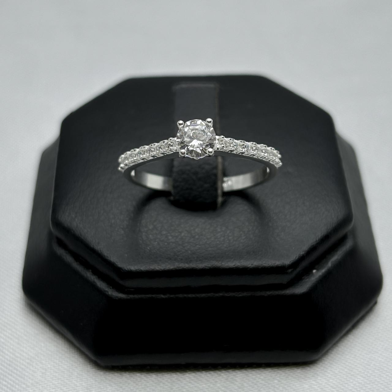 #AD425 - Anillo Solitario Piedra Zirconia Plata - A13/2.0