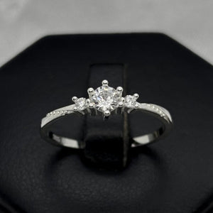 #AD431 - Anillo Solitario Piedra Zirconia Plata - B11/1.9