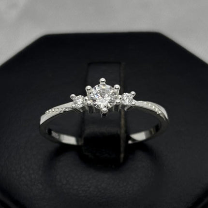 #AD431 - Anillo Solitario Piedra Zirconia Plata - B11/1.9