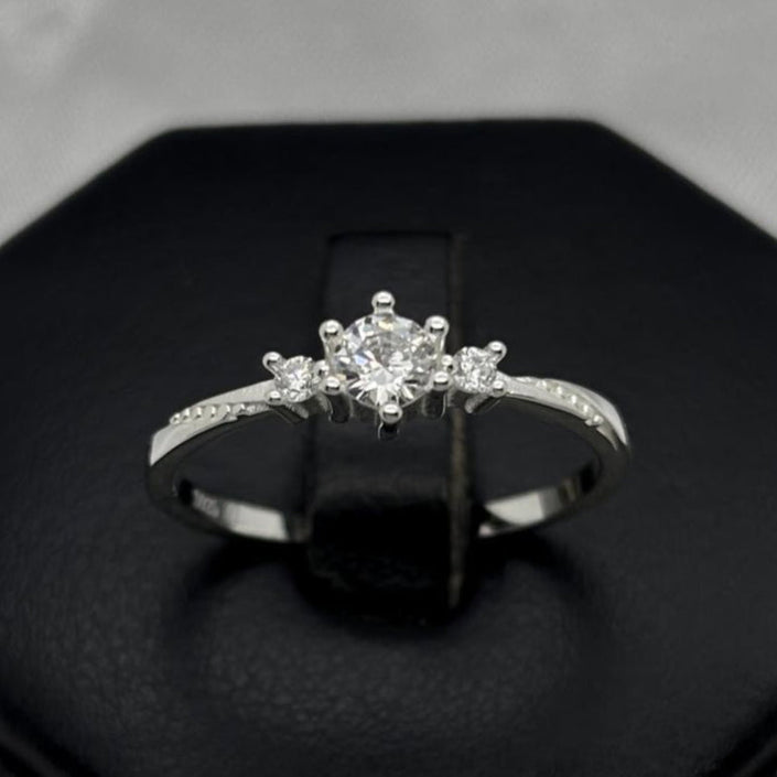 #AD431 - Anillo Solitario Piedra Zirconia Plata - B11/1.9