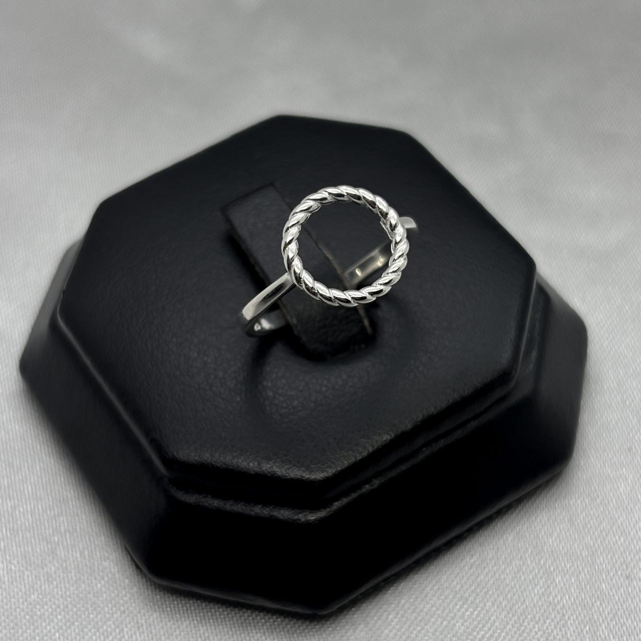 #AD432 - Anillo Circular Trenzado Central Plata - B11/1.6