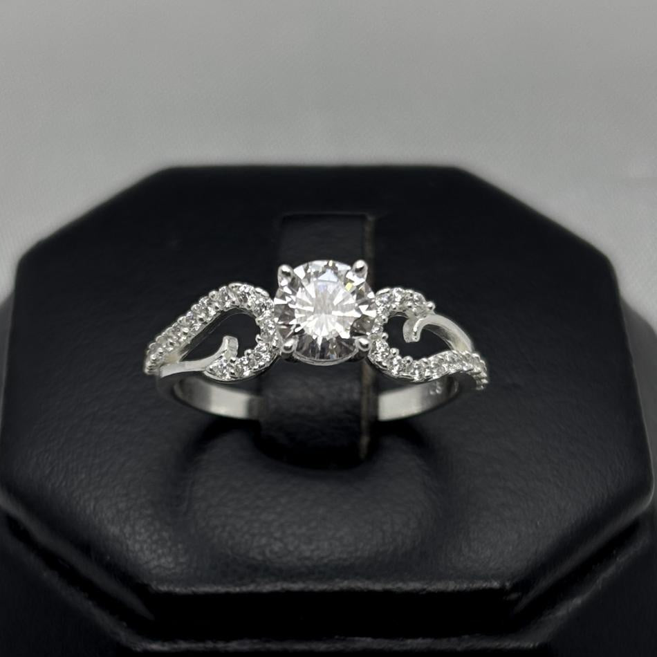 #AD446 - Anillo Solitario Piedra Zirconia Plata - B12/2.3