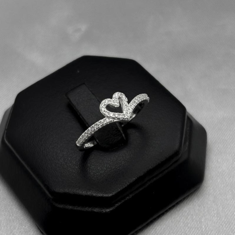 #AD450 - Anillo Corazón Piedra Zirconia Plata - B12/1.7