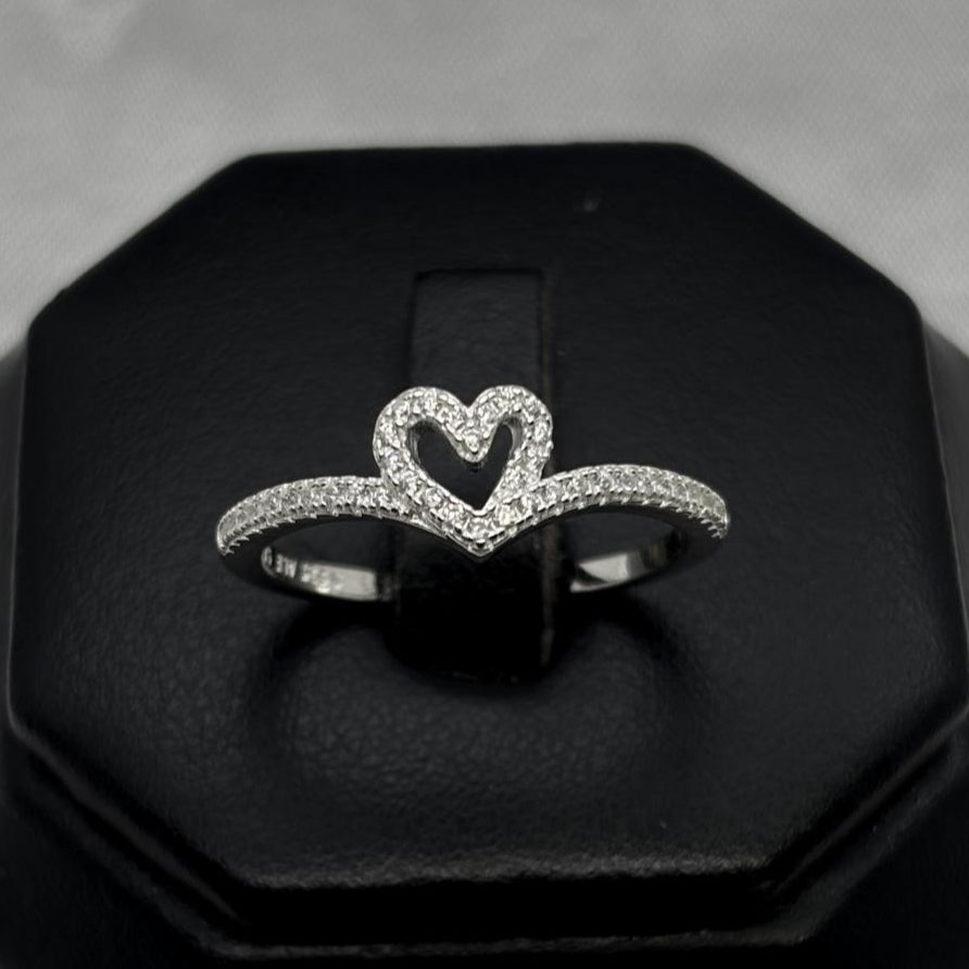 #AD450 - Anillo Corazón Piedra Zirconia Plata - B12/1.7