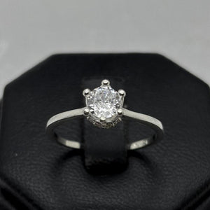 #AD451 - Anillo Solitario Flor Piedra Zirconia Plata - A13/2.0