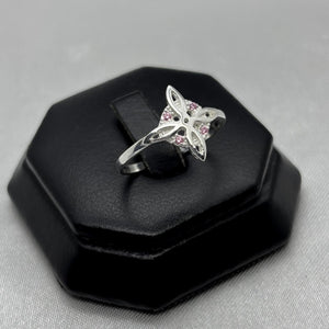 #AD453 - Anillo Nudo De Bruja Piedra Zirconia Plata - A10/1.7