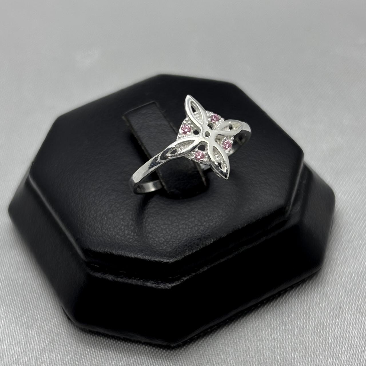 #AD453 - Anillo Nudo De Bruja Piedra Zirconia Plata - A10/1.7