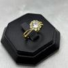 #AOL149 - Anillo Ajustable Flor Con Zironia Oro Laminado 18K - LA030/