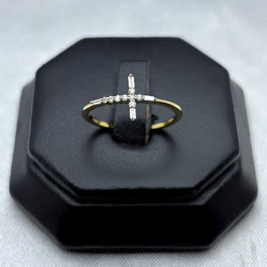 #ADX10105 - Anillo Cruz Con Diamante Natural Oro 10K - LX275/