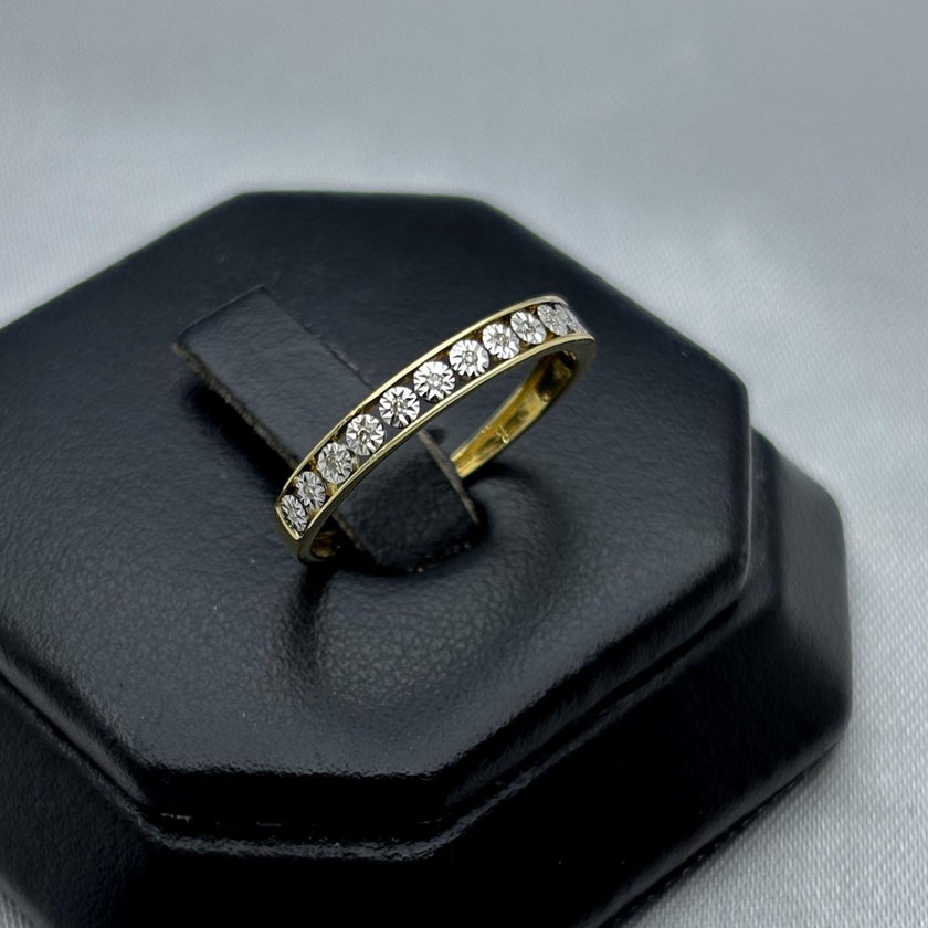 #ADX10107 - Anillo Media Churumbela Con Diamantes Natural Oro 10K - LX255/