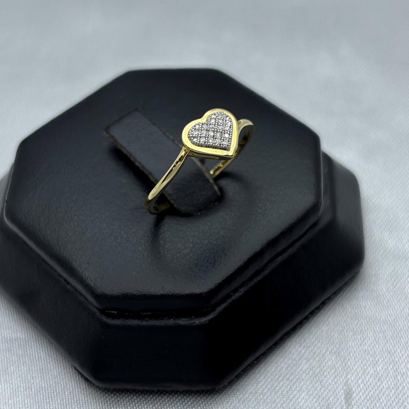 #ADX10112 - Anillo Corazón Con Diamante Natural Oro 10K - LX235/