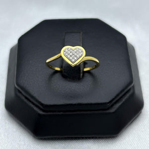 #ADX10112 - Anillo Corazón Con Diamante Natural Oro 10K - LX235/