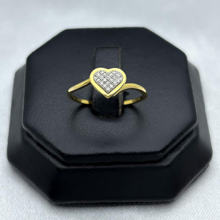 #ADX10112 - Anillo Corazón Con Diamante Natural Oro 10K - LX235/