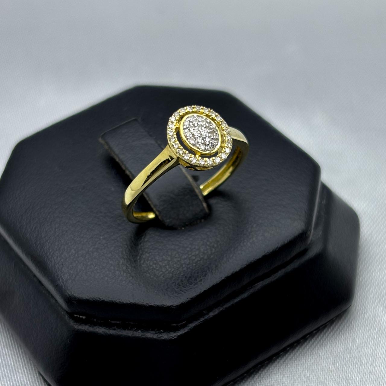#ADX10113 - Anillo Con Diamante Natural Oval Oro 10K - LX295/