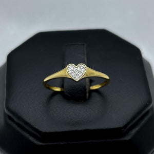 #ADX14101 - Anillo Corazón Diamante Natural Oro 14K - SX210/