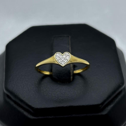 #ADX14101 - Anillo Corazón Diamante Natural Oro 14K - SX210/
