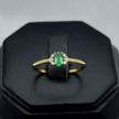 #ADX14105 - Anillo Con Diamante Natural Y Esmeralda Oval Oro 14K - TX255/
