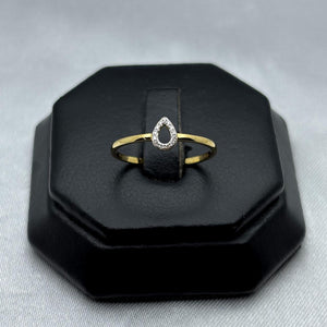 #ADX14106 - Anillo En Gota/Pera Con Diamante Natural Oro 14K - SX235/