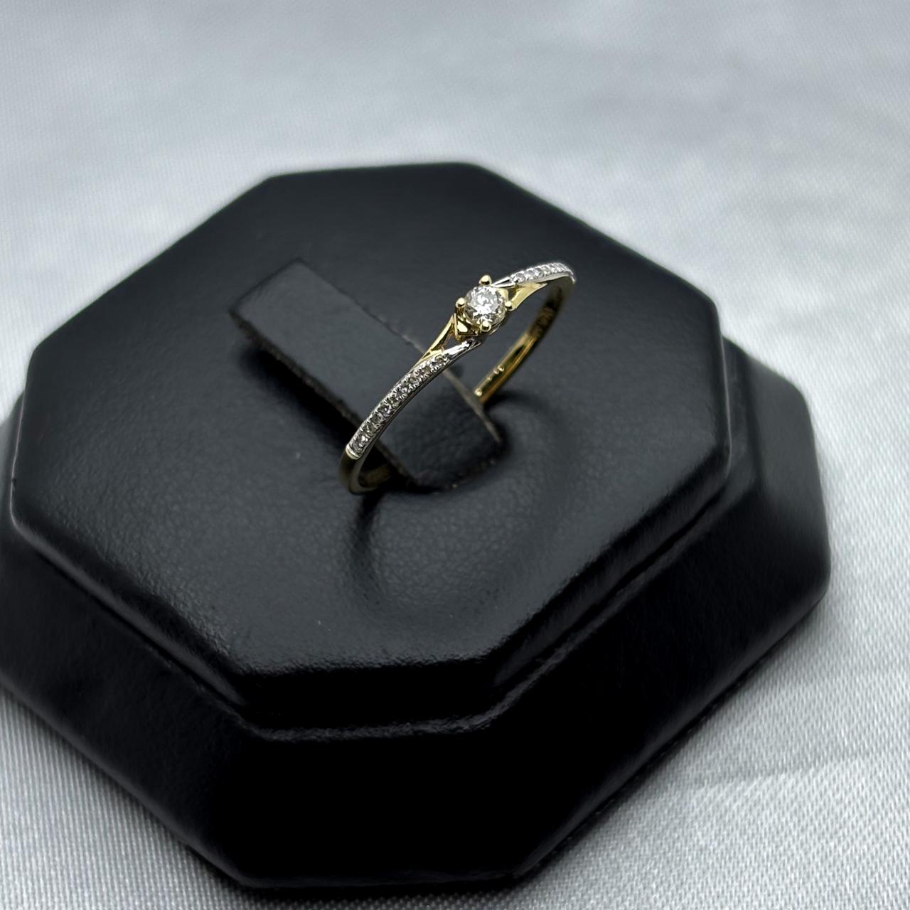 #ADX14107 - Anillo Solitario Diamante Natural Oro 14K - TX340/